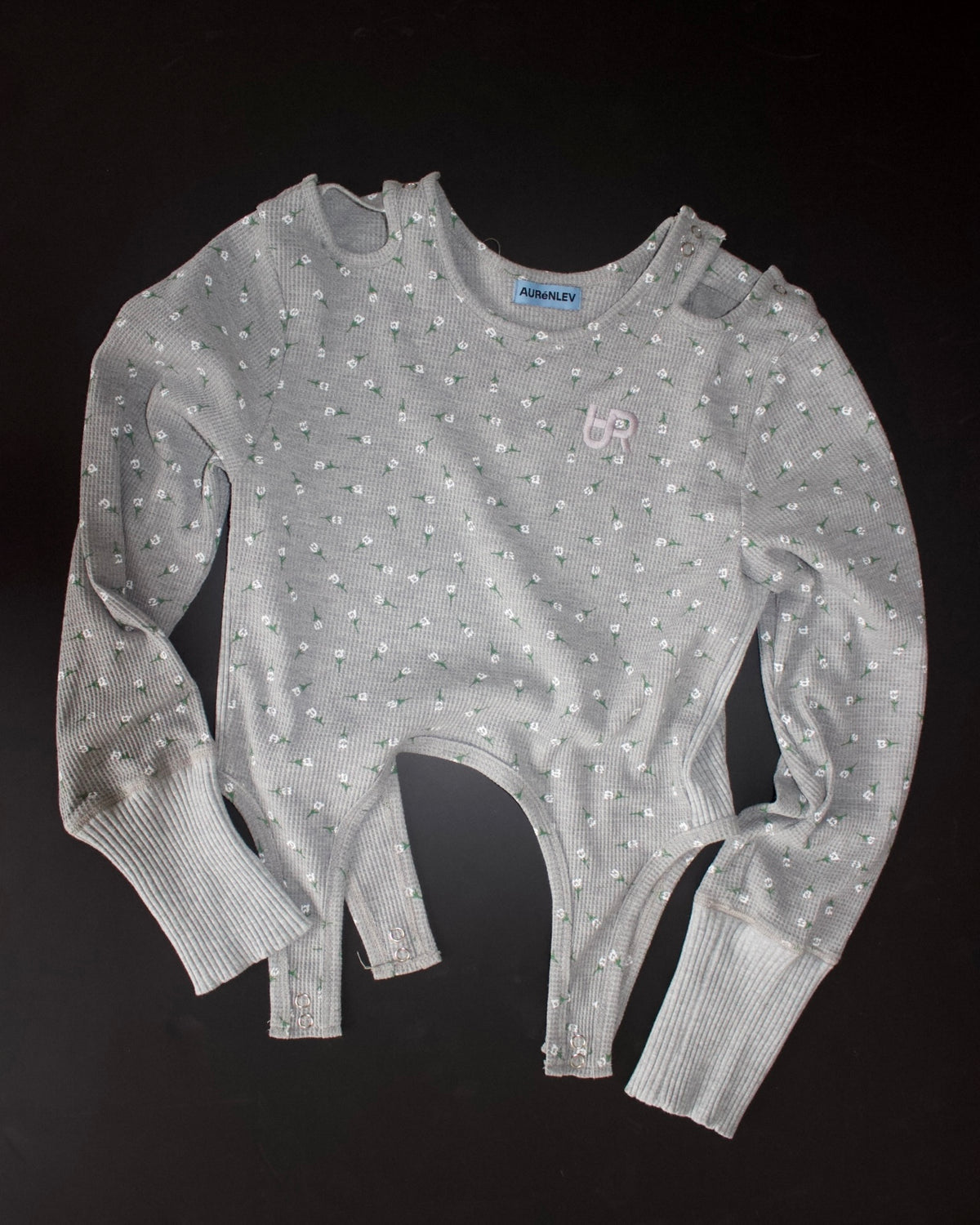 AURéNLEV Waffle 2way Tops グレー