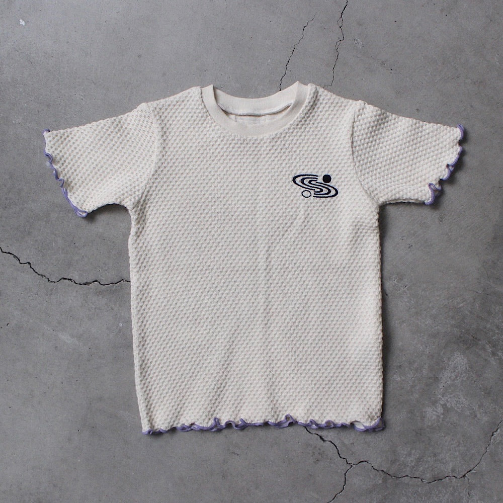 Semon ApartMent WAFFLE EMBROIDERED HALF SLEEVE TEE オフホワイト