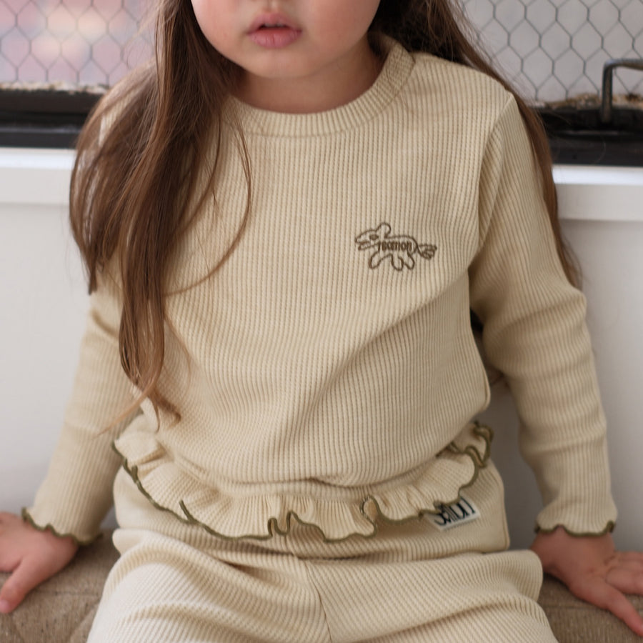 WAFFLE HORSE EMBROIDERY MERROW LONG-SLEEVE T-SHIRT