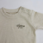 Semon ApartMent WAFFLE HORSE EMBROIDERY MERROW LONG-SLEEVE T-SHIRT