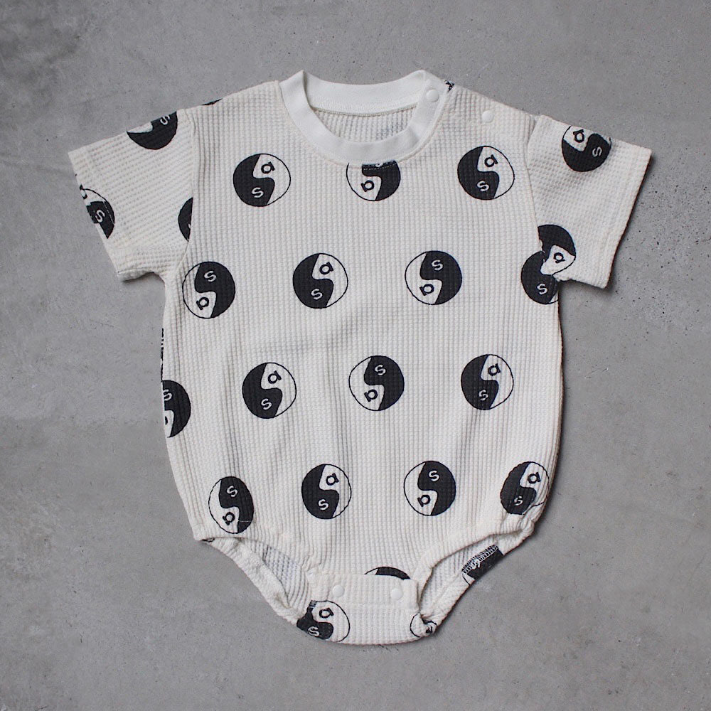 Semon ApartMent WAFFLE PRINT HALF SLEEVE ROMPERS MARK