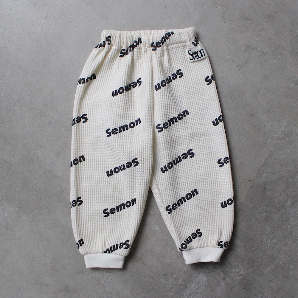 Semon ApartMent WAFFLE PRINT JOGGER PANTS LOGO