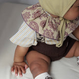 PAISLEY COTTON GAUZE FRILL BIB2