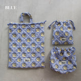 3SET QUILTED DRAWSTRING BAGS 3